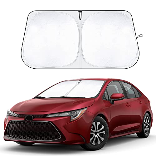 EcoNour Windshield Sunshade Compatible for Toyota Corolla 2020-2024 2025 2026 L LE XLE SE XSE Nightshade/Apex Edition (Not for Corolla Cross) Sun Visor for Front Window Cover Car Accessories
