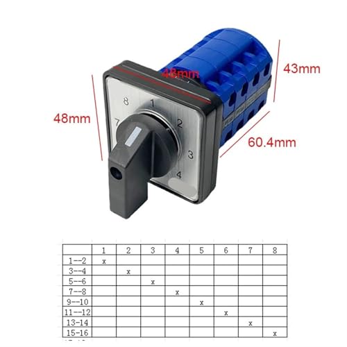 Interruptor de leva de 8 posiciones para control de motores de CA 5
