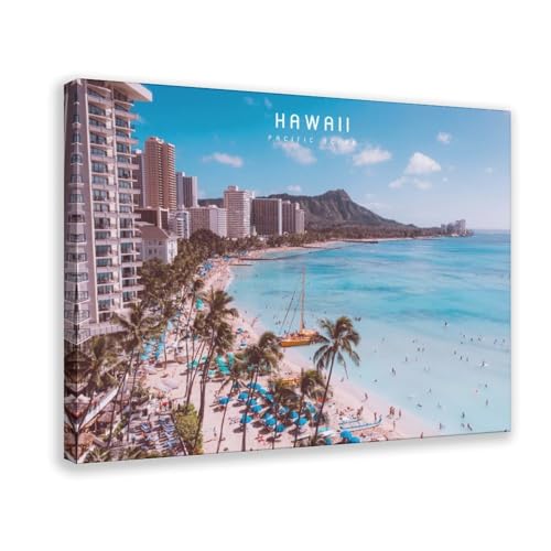 Toile Hawaïenne pour paysage exotique de bureau et salon moderne
