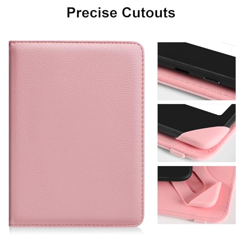 Image of HoYiXi Universal Case for 6 inch Kindle eReader Compatible with Paperwhite(2015 /2018) /Pocketbook and Tolino /Kobo Clara HD,6 inch eReader Protective Case Cover Elastic Rope,Pink