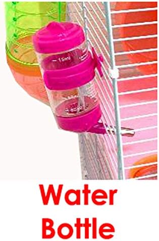 Miniatura 6 de Rosa Gran Torre Gemela Habitat Hámster Mansion Roedor Gerbos Ratones Ratón Pequeño Animal Casa Jaula con tubo de cruce superior túnel extensible y