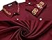 OYOZONE Men's Satin Luxury Dress Shirt Slim Fit Silk Casual Dance Party Long Sleeve Fitted Wrinkle Free Tuxedo Shirts Red