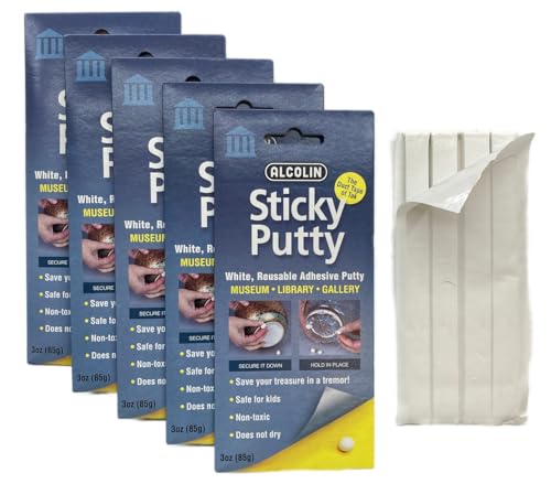 15oz Sticky Putty- Reusable Museum & Gallery Quality Adhesive Putty - Won't Dry Out, Repsitionabe (5x3oz Pack)