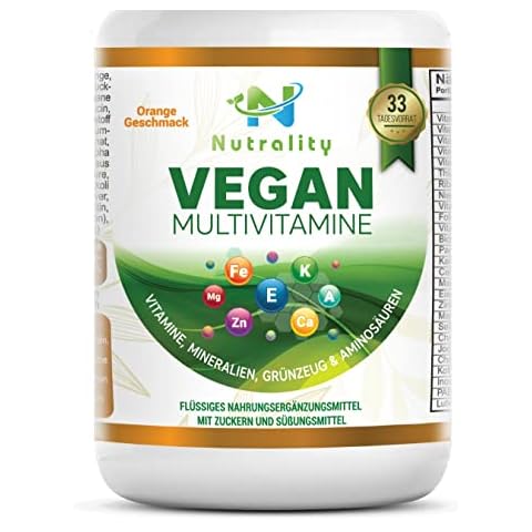 Nutrality Vegan Liquid Multivitamin Supplement, 500 mL, Advanced Vitamin Superfood Greens Blend mit CoQ10, K2, B12 und Eisen Cover