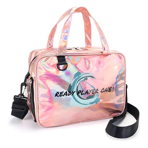 Image of Kuber Industries Stylish Cosmetic /Makeup Organizer Bag with Zip & Sling Strap | Makeup & Toiletry Travel Kit for Women | Vanity Case with Side Compartment | YJ-33-GD | Gradient Pink
