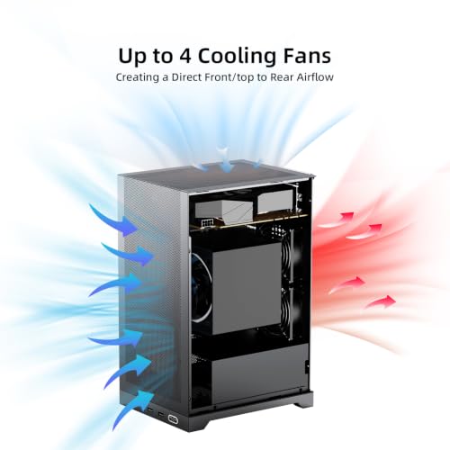 Gabinete PC Shiny Snake L200 MESH 10.4 L para Mini-ITX - Portátil, Alta Ventilación, Soporta GPU de 205 mm y Cooler de 135 mm - Blanco miniatura 4