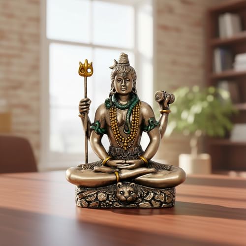 eCraftIndia Resin Lord Shiva Idol for Home Temple Car Dashboard Pooja Puja Room thumbnail 8