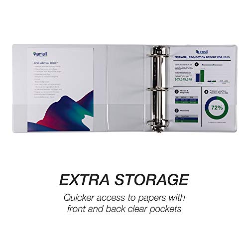 Image of Samsill Durable 5 inch 3 Ring Binder, Locking D Ring 100% Recycled Chipboard, White, Pallet of 192 Binders in 32 Cartons