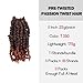 WUDAS Short Passion Twist Hair 8 Inch Pre-twisted Passion Twists Crochet Hair Ombre Ginger Red Pre-looped Synthetic Crochet Braids (8 Packs,T350)