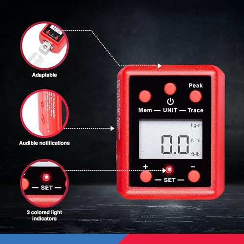 Image of NEIKO 20743A 3 /4-Inch Digital Torque Adapter, 150-750 ft-lb Range, Torque Wrench Converter with Audible Alert, Calibrates Digital and Analog Torque Wrenches