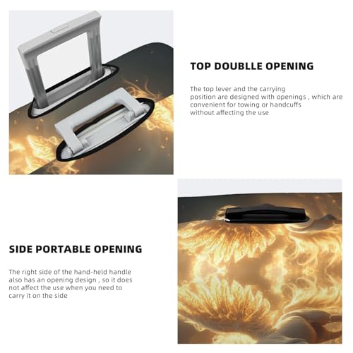 VOSERY Travel Luggage Cover - Golden Winged White Horse Washable Suitcase Covers Protector Fits 18-32 Inch Luggage3