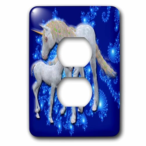 Licorne Mother and Baby cache 2 prises de courant crépusculaire 3dRose lsp_108081_6