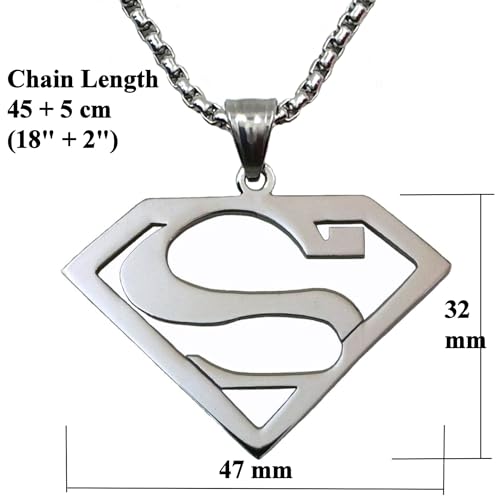 Image of Tapp Collections Stainless Steel Superhero Pendant Necklace