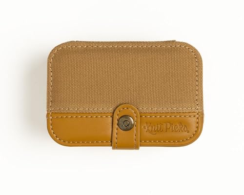 Image of Knit Picks x dellaQ Caspian Green Short Interchangeable Knitting Needles with Mustard Buddy Case (Mustard and Short Caspian Needles)