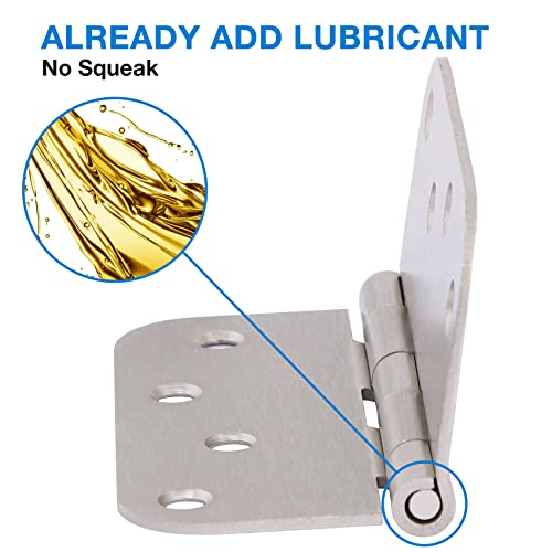 12 Pack Nickel Door Hinges Brushed Nickel 4 Inch Exterior/Interior/Front Door Hinge 4 Inch Silver 5/8"Radius Corner Residential Door Hardware Non-Removable Indoor Door Hinges 4"X4"Heavy Duty 8 Holes #TOP4