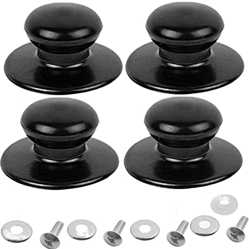 Pot Lid Cover Knob Handle, Universal Kitchen Cookware Pot Lid Knob Cap Replacement, Plastic Holding Pan Knob Handle Handgrip With Screw (4 Pack) #TOP29