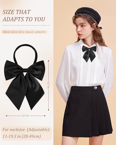 Image of AWAYTR Ladies Adjustable Pre tied Bowtie - Solid Color Bow Ties for Women