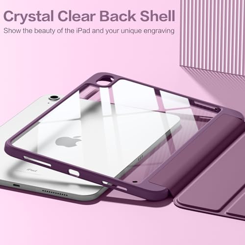 Image of Wenlaty Compatible with iPad (A16) 11th Generation Case 11 Inch 2025, for iPad 10th Generation Case 10.9 Inch 2022 with Pencil Holder, Trifold Stand Protective Clear Back, Auto Wake /Sleep,BerryPurple