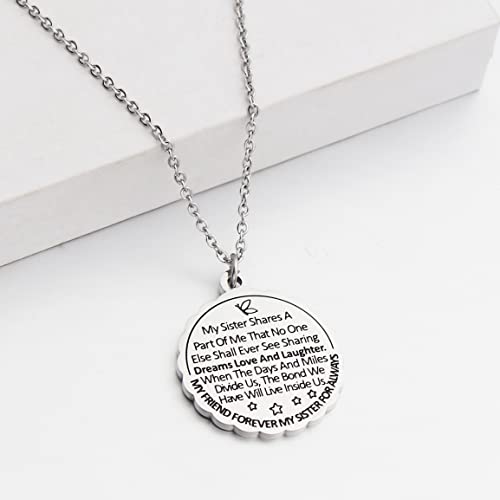 Sister Necklace Sister Gift from Sister My Friend Forever My Sister for Always Friendship Gift Sister Quote Jewerly BFF Bestie Gift2
