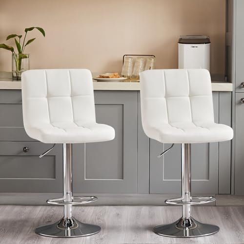 Sweetcrispy Barhocker 2er Set,PU-Leder Gepolsterter...