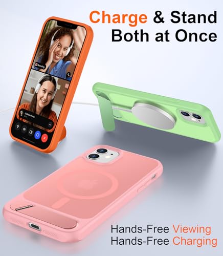 Image of Magnetic Compatible with iPhone 11 Phone Case, [Built-in Invisible Kickstand][Compatible with MagSafe] [Military Grade Shockproof] Slim Translucent Matte Phone Case for iPhone 11 6.1 inch