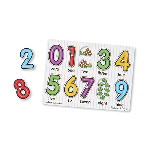 Melissa & Doug Lift & See Numbers Wooden Peg Puzzle - 10 Pieces - Fsc-Certified Materials #TOP1