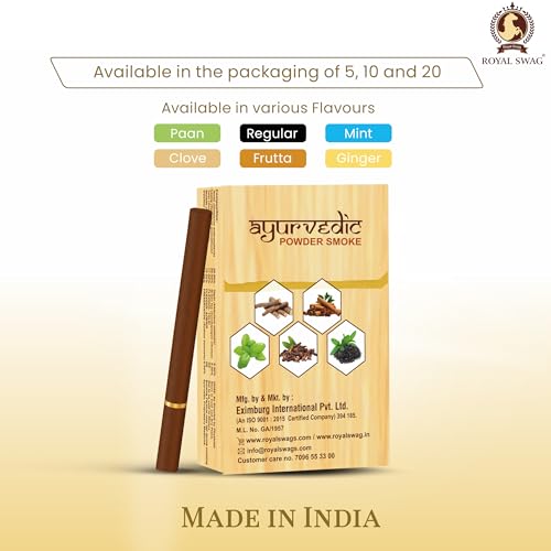 Image of ROYAL SWAG Ayurvedic Herbal Wellness Sticks 100% Tobacco Free Nicotine Free Clove Flavoured Herbal Blend Smoking Alternative Supports Cessation Smooth Experience Natural Ingredients Premium Quality