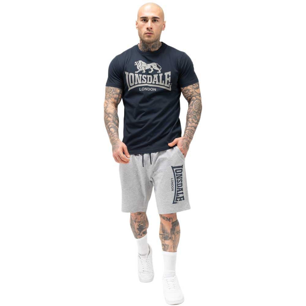 Lonsdale Men's T-Shirt & Shorts Set, Regular Fit, MAIR, Dark Navy/Marl Grey, XXL