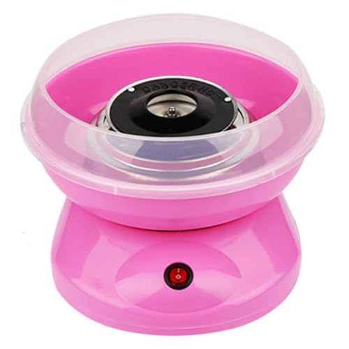 Máquina de Algodón de Azúcar | Algodonera | Portátil con placa grande a prueba de salpicaduras | Regalo de niños y para fiesta de cumpleaños (Color Rosa)