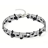 Zaxomum Black Music Note Choker Necklace for Women，Y2k Collar Accessories