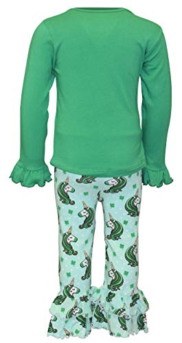 Image of Unique Baby 2 Piece Girls Double Ruffle Leggings and Long Sleeve Shirt Clothes Set Kid and Toddler Girl Outfit