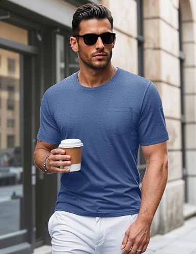 MAGCOMSEN Mens Pocket T Shirts Short Sleeve Cotton Moisture Wicking Plain Tshirts Casual Lightweight Summer Basic Tees3