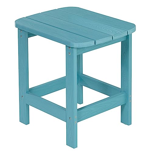 NEG Design Adirondack Tisch Marcy Beistelltisch täuschend echte Holzoptik, Indoor und Outdoor Möbel türkis-blau