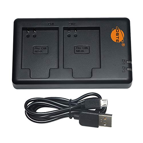 DSTE CB-2LY Batería USB Dual Quick Cargador Compatible para NB-6L,PowerShot SX170 IS D10 ELPH 500 HS SD770 IS IXUS 105 IXUS 310 HS IXY Digital 25 IS