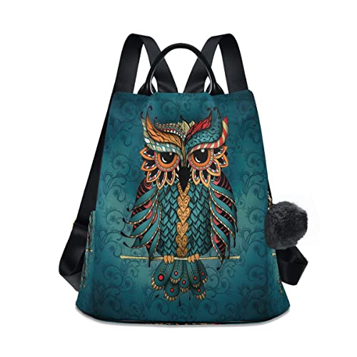Alaza Owl Print Boho Ethnic Women Backpack Anti Theft Back Pack Shoulder Fashion Bag Purse #TOP20