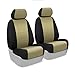 Coverking Custom Fit Front 50/50 Bucket Seat Cover for Select Dodge Charger Models - Neosupreme (Tan with Black Sides)