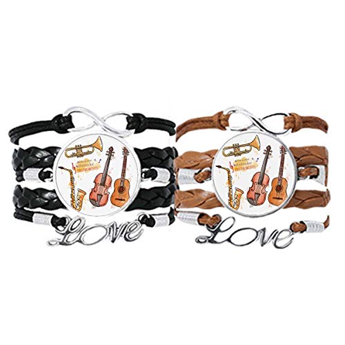 Bracelet en cuir aquarelle double cadeau avec cordon tressé ajustable