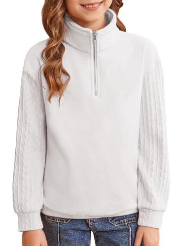 blibean Girls Long Sleeve Fleece Sweathirts Half Zipper Pullovers Size 6-15 Years
