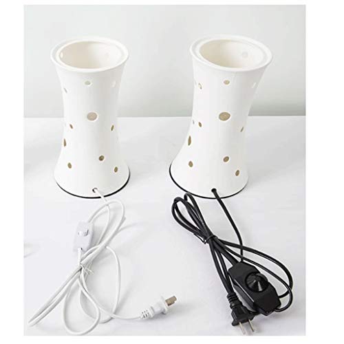 Mdrbb Table Lamp Ceramic Table Lamp,Bedside Lamp Table Lamp,Push Button Switch/Dimmer Switch Two Modes,With Flowers And Without Flowers Nightstand Lamp (Color : Button Switch A Pine Cone Flower) #TOP3