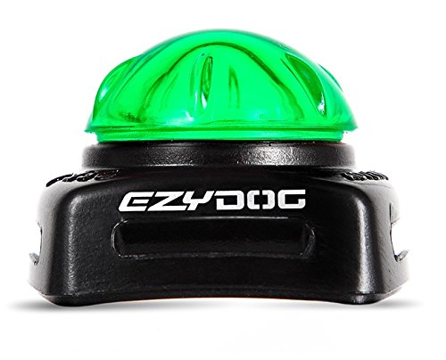EzyDog Micro Adventure Lights for Dog Collars, Harnesses, and Leashes - Visible up to 1640 Feet and Waterproof up to 30 Ft - Includes a Light, Lithium battery and Velcro Strap - Very Durable (Green)