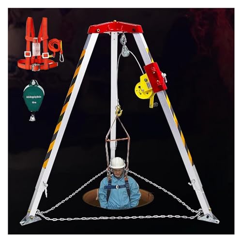 Generico Attrezzatura di Sollevamento per treppiede di Soccorso, treppiede di Soccorso, Kit treppiede per Soccorso Stradale, Sistema di Corda di Soccorso Regolabile per spazi confinati, per Soccorso