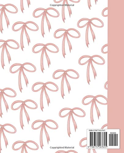 Composition Notebook: Pink Bow Pattern: 100 pages, Wide Ruled, 7.5"x9.25" - Image 2