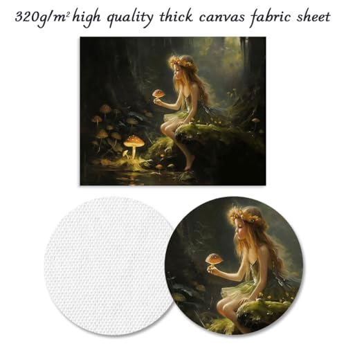 Dazzlewall Dark Cottagecore Wandkunst Set, Mystischer Wald Pilz & Fee Wandbilder für Mädchen-WG Wohnung Wohnzimmer Schlafzimmer 12-teilig Ohne Rahmen