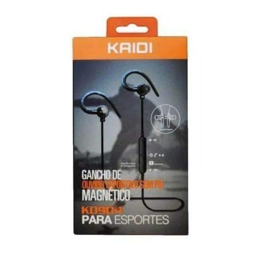 Fone Ouvido Bluetooth Kaidi Kd-904 Original Stereo com Microfone Headphone Sem Fio Earpods Para Esporte corrida fone Wireless Magneto integrado Android, Samsung, e iPhone. (Preto)