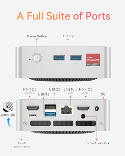 Image of MOREFINE M7 Mini PC, AMD Ryzen 4300U(Beats 3500U /N150 /N97,Up to 3.7 GHz) Mini Computers, 16GB DDR4 512GB SATA SSD Mini Desktop Computers, 4K Triple Display WiFi5 BT4.2 Micro Small Pc for Business