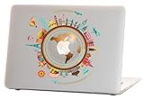 Macbook Air 13 inches Rubberized Hard Case for model A1369 & A1466, Around the World Design with Clear Bottom Case, Come with Keyboard Cover