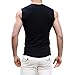 Pishon Men's Sleeveless Tee Shirts Casual V-Neck/Crew Neck Fitted Muscle T-Shirt, Black V Neck, Tag Size 2XL=US Size M