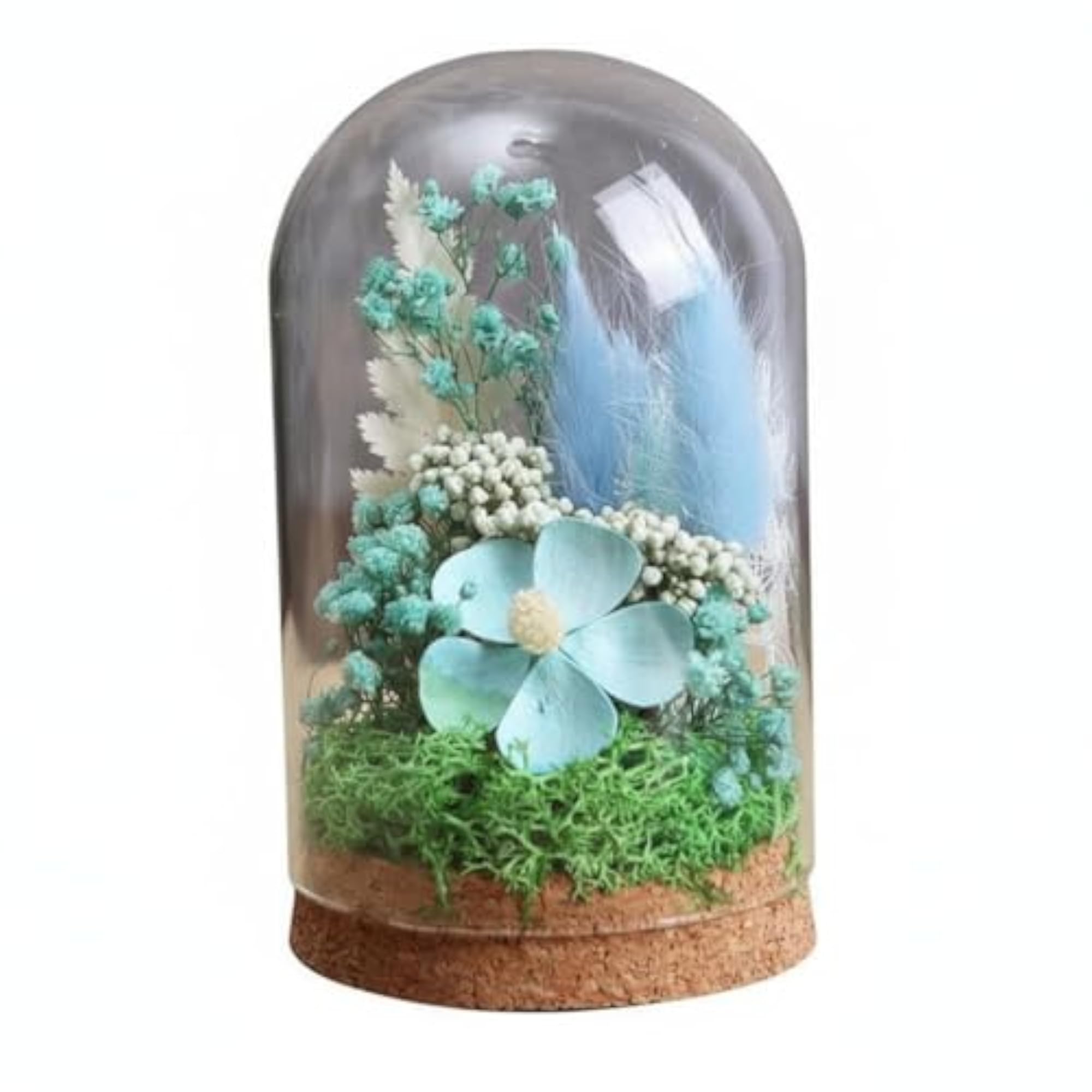 Handmade Preserved Flower Glass Dome Display for Home Decoration
