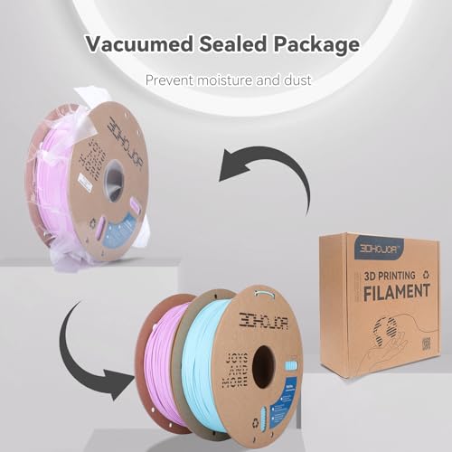 Image of 3DHoJor PLA Pro (Plus) Filament 1.75mm, 3D Printer Filament, Cardboard Spool 3D Printing Filament, Dimensional Accuracy + /- 0.03 mm-2 Pack Lilac+Baby Blue