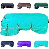Majestic Ally 1200D Ripstop Horse Turnout Blanket 250 GSM Filling (Turquoise, 72 - Inch)